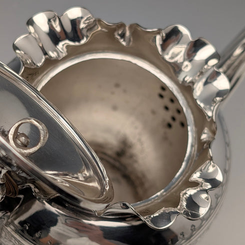 Late 19th Century British Antique Silver Plate Bachelor Tea Set, 3 Pieces, Roberts & Belk